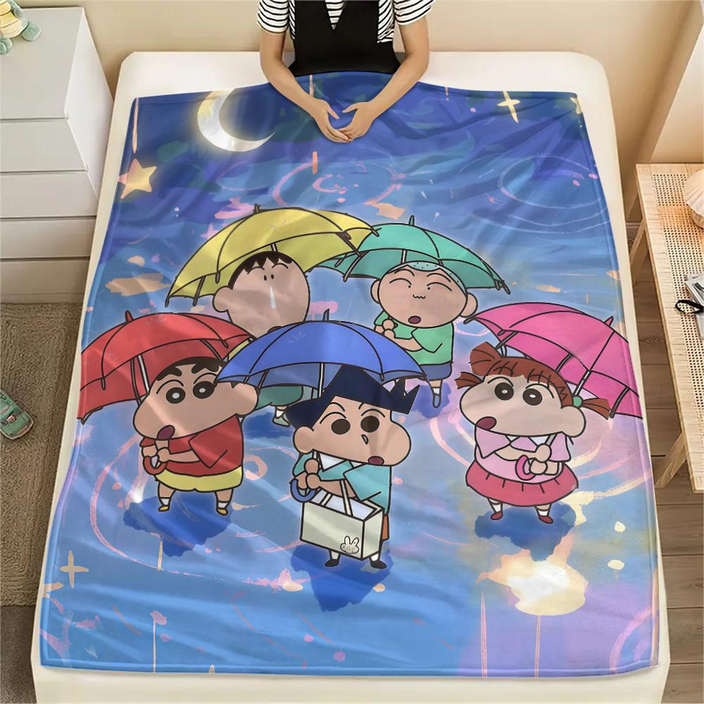 Crayon Shin‑chan Flannel Blanket, High quality Comfortable for All Seasons, Home Decor, Warmth and Comfort