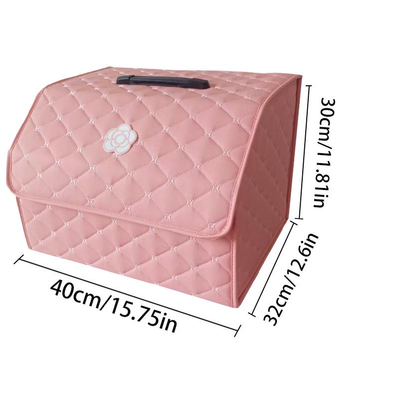 Розовый складной органайзер для багажника автомобиля - Многофункциональный ящик для хранения автоаксессуаров