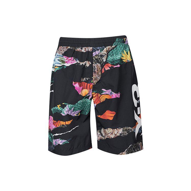 Y-3 Ss22 Large Logo Floral Print Swim Shorts Men Swim Shorts Black HG6107