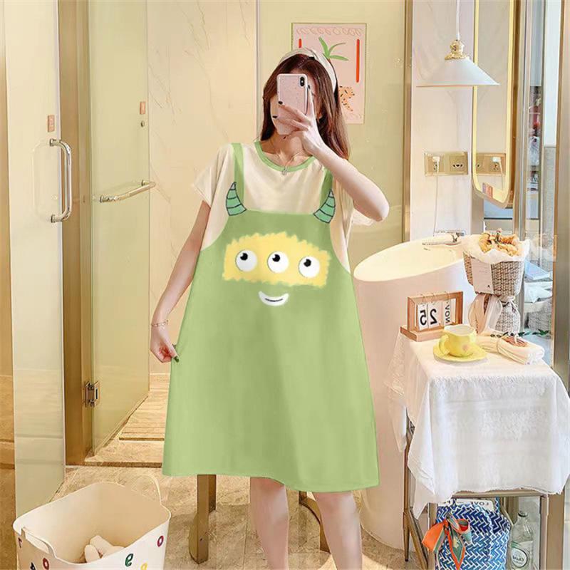 Southeast Asia Cute Loose Short Sleeve Nightgown - Girls Summer Pajamas