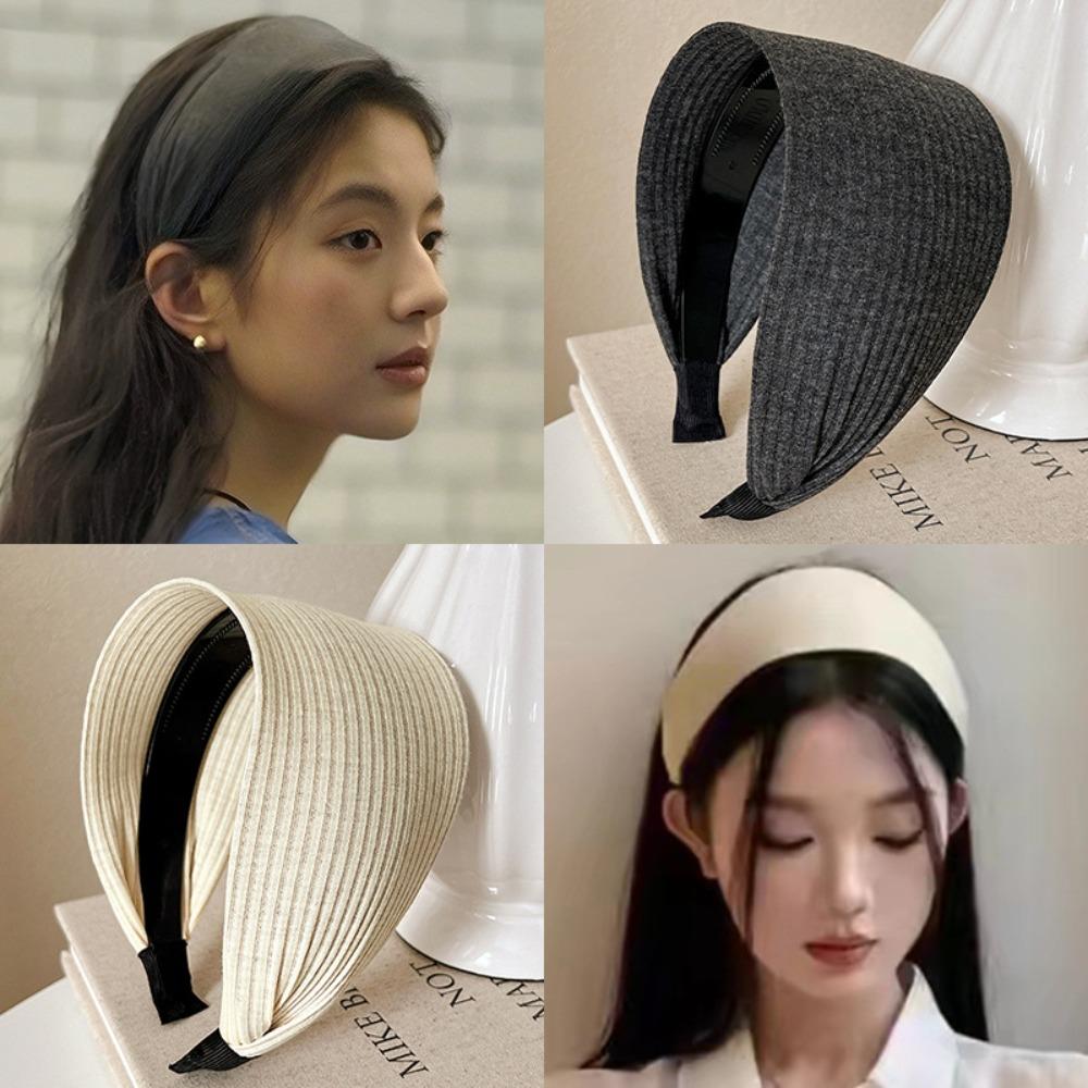 High-End Turban Headband Soft Head Band Trendy Wide Knitting Hairbands Hair Accessories