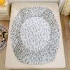Простыня с эластичным мытым хлопковым голубым цветочным принтом, простыня на подкладке, одинарный/королевский/королевский наматрасник для двуспальных кроватей