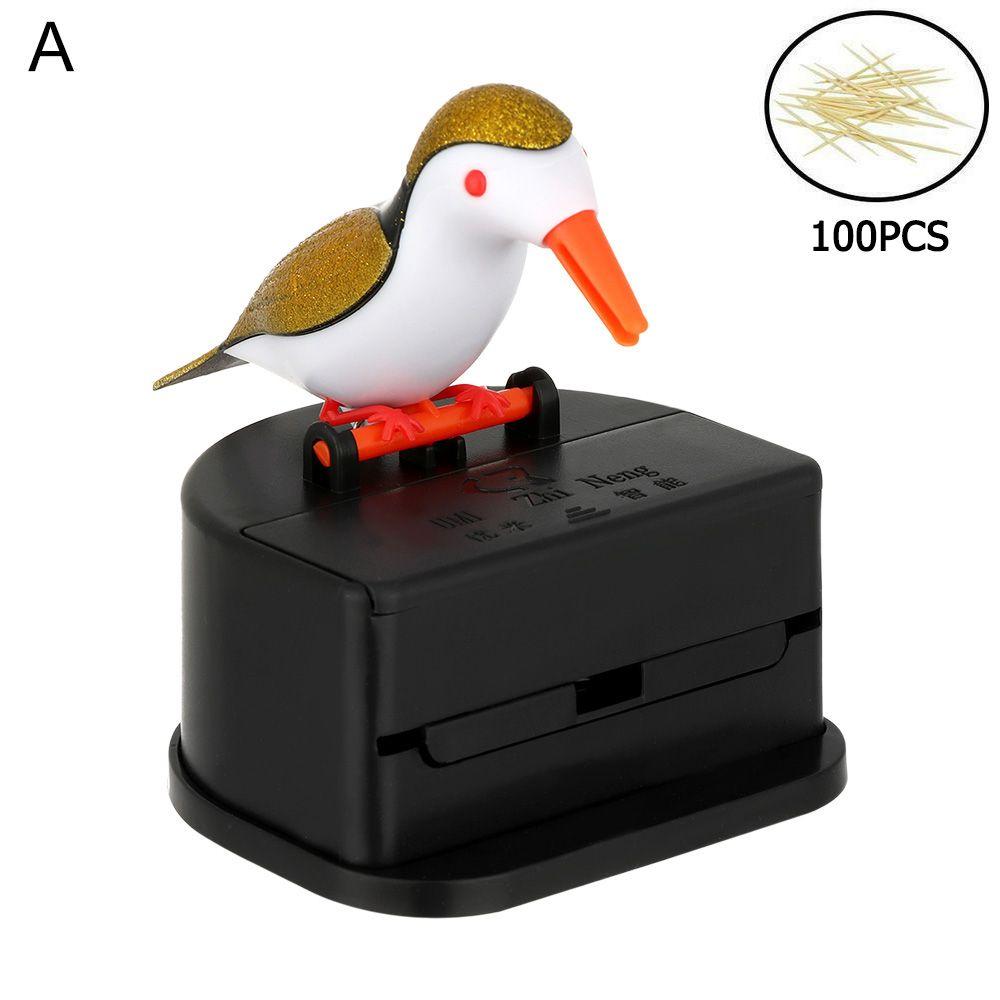 Cute Plastic Automatic Bird Toothpicks Container Toothpick Dispenser Toothpick Holder Box