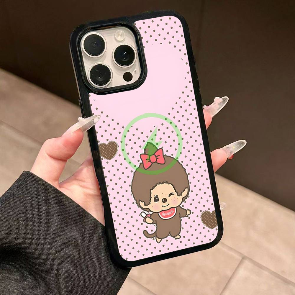 Cute M-monchhichis-s Magnetic Matte Phone Case For IPhone 16 17 15 14 13 12 11 For Magsafe Wireless Charge Cover