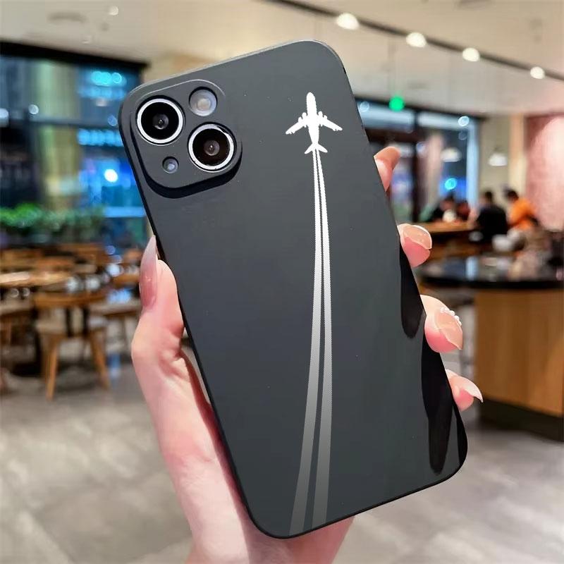 Премиальный чехол для телефона с рисунком самолета для iPhone 16 15 Pro Max Чехлы iPhone 13 11 12 14 Pro XS Max 7 8 Plus XR X Мягкая силиконовая крышка