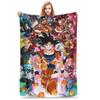 Dragon Ball Z Japan Cartoon Flannel Blankets DBZ Goku Custom Throw Blanket for Sofa Bedding Lounge 150*125cm Plush Thin Quilt