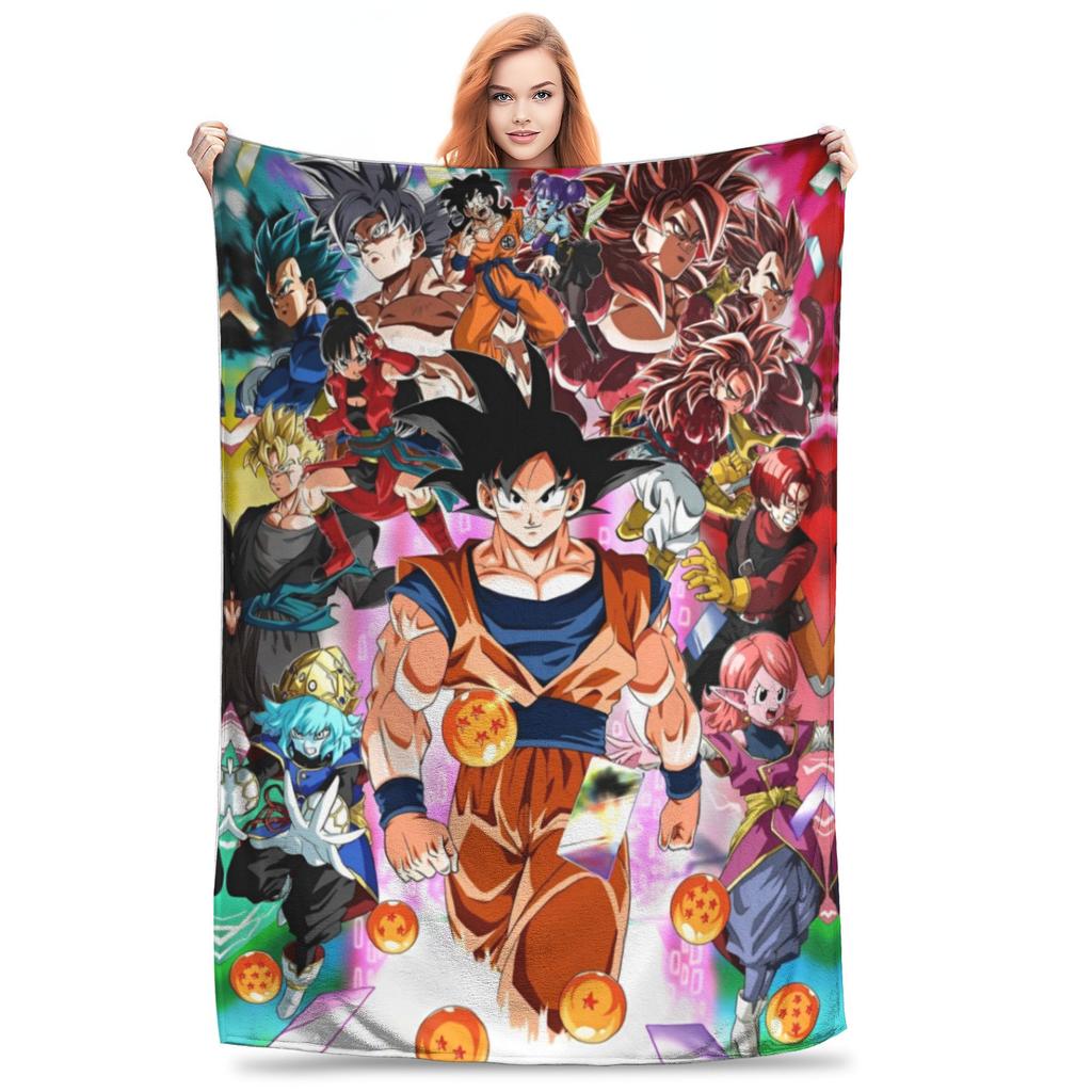 Dragon Ball Z фланелевые пледы японское мультяшное одеяло для постельного белья автомобильное супер теплое покрывало