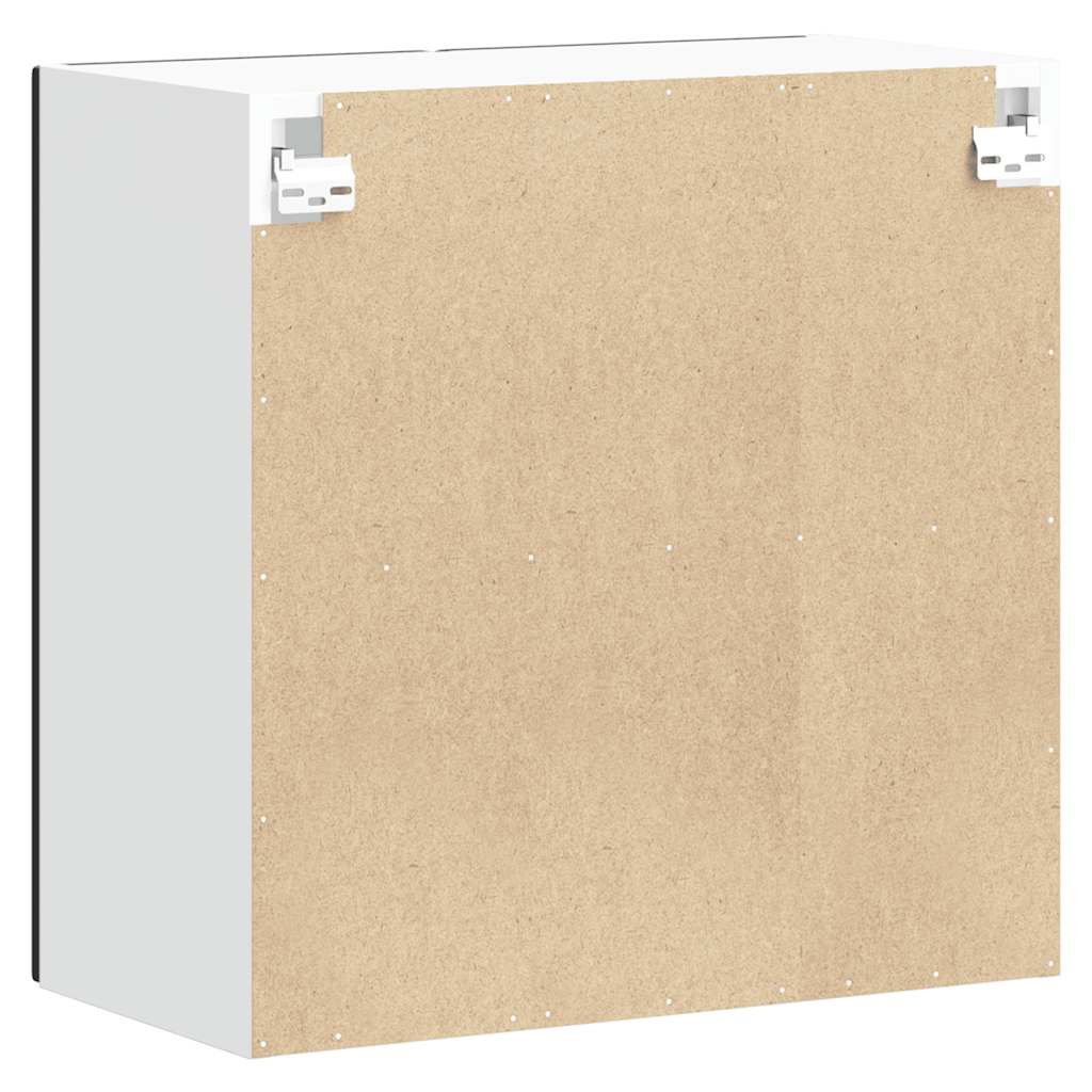 Lucca Wall Mounted Kitchen Cabinet with Glass Door Black Particleboard
