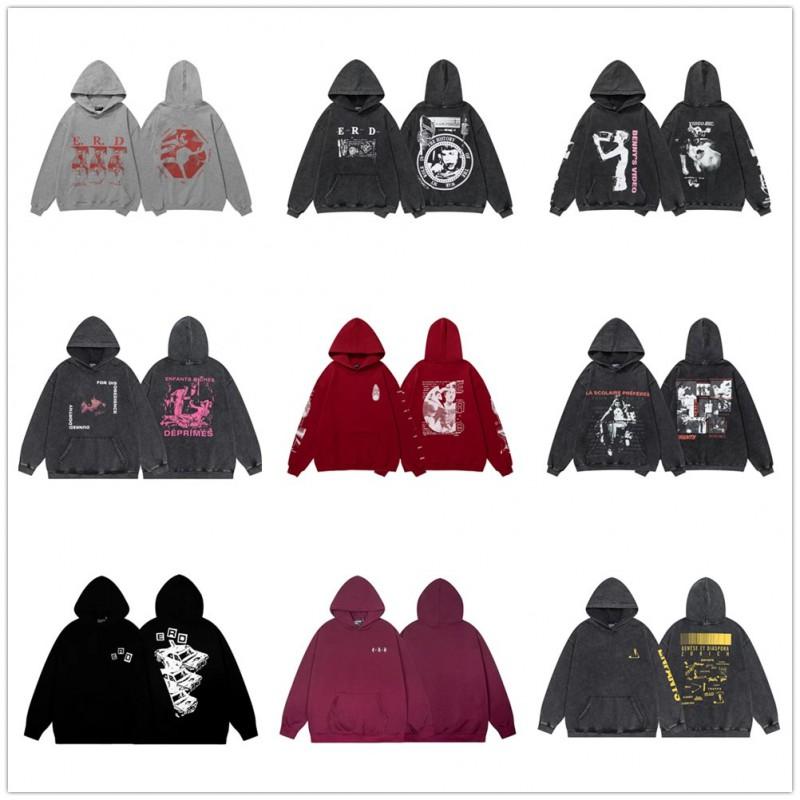 Oversized Hooded Sweatshirt Mens Streetwear Loose Fit Cotton Heavyweight Winter Washed Vintage Style
