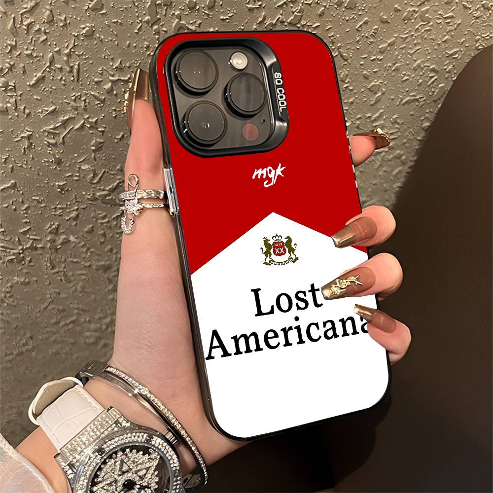 M-MGK Lost Americana LA Phone Case For iPhone 15,16,12,14,13,17,11,E,Pro,Max,Plus,Air,Mini Black TPU Cover