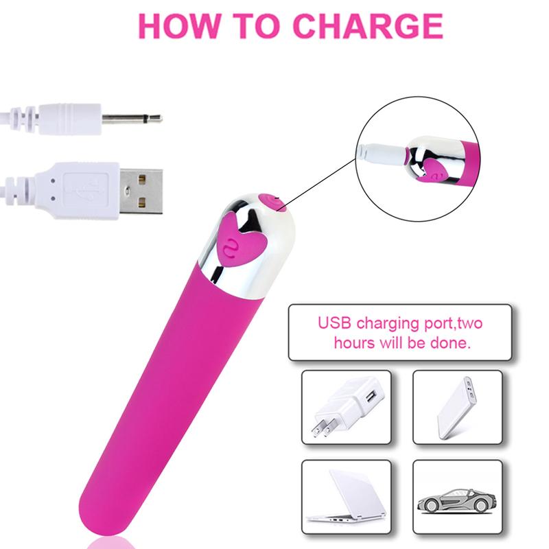 Sex Bullet Vibrator Clitoris and G Spot Nipple Stimulator Vibrate Massager Vibe Orgasm Vagina Dildo for Travel USB Rechargeable