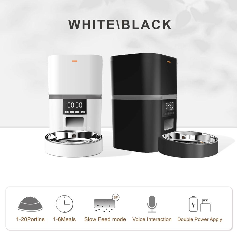 4 л Автоматическая кормушка для домашних животных с кнопкой Smart 5V USB Автоматический дозатор кошачьего корма Smart-контроль Кормушка для домашних животных для кошек собак Сухой корм Миска из нержавеющей стали