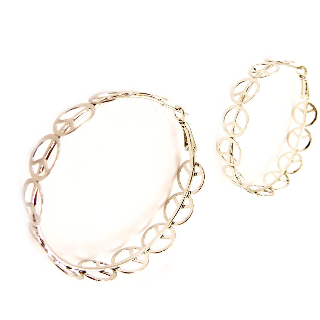 Les Trésors De Lily [L4451] - Серебряные серьги-кольца «Мир» Ø 50 мм.