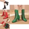 Stylish Women's Short Martin Boots With Rivets And Lace-up Design For Fall And Winter