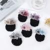 Butterfly Flower Elastic Hair Net Rhinestone Beads Decor Hair Bun Holder  Hotel Staff Uniform