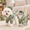 Cozy Dinosaur Onesie for Small Pets Cute 3D Pet Costume, Funny Dog Cat Outfit with Dino Headpiece & Pajamas Hood Tail, Soft Cosplay Clothes Dogs Cats,