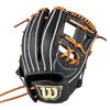 Wilson Бейсбольная перчатка Junior WBW104472, D-MAX DUAL, для инфилдера, 7J, Черный/Черный SS,