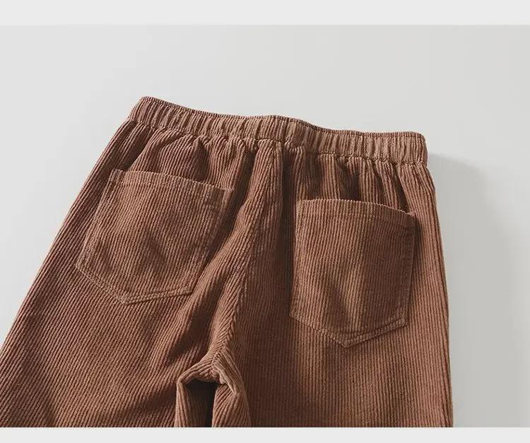 Мужские вельветовые брюки прямого кроя с эластичной талией L8235 в стиле ретро