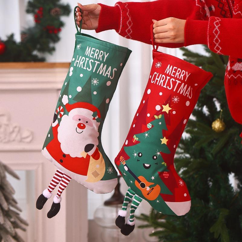 Christmas decorations household fireplace atmosphere pendant cartoon socks gift bag children's candy pendant