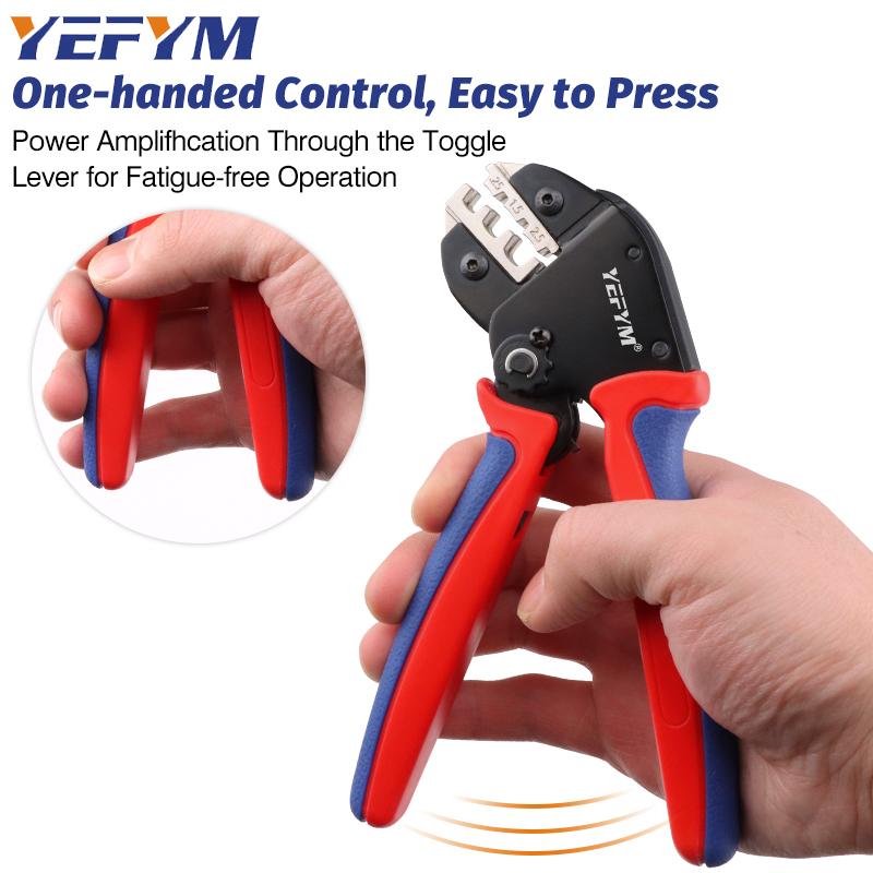 Инструмент для щипцов проводов, щипцы для изолированных клемм с храповым механизмом для проводов 23–13 AWG, доступны для изолированных нейлоновых разъемов и разъемов электрических проводов