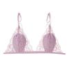 Women's Lace Bra Underwire Less See Through Bra Small Chest Triangle Cup Ultra-thin Lace Bra Pure Desire Beautiful Back Front Buckle Bra