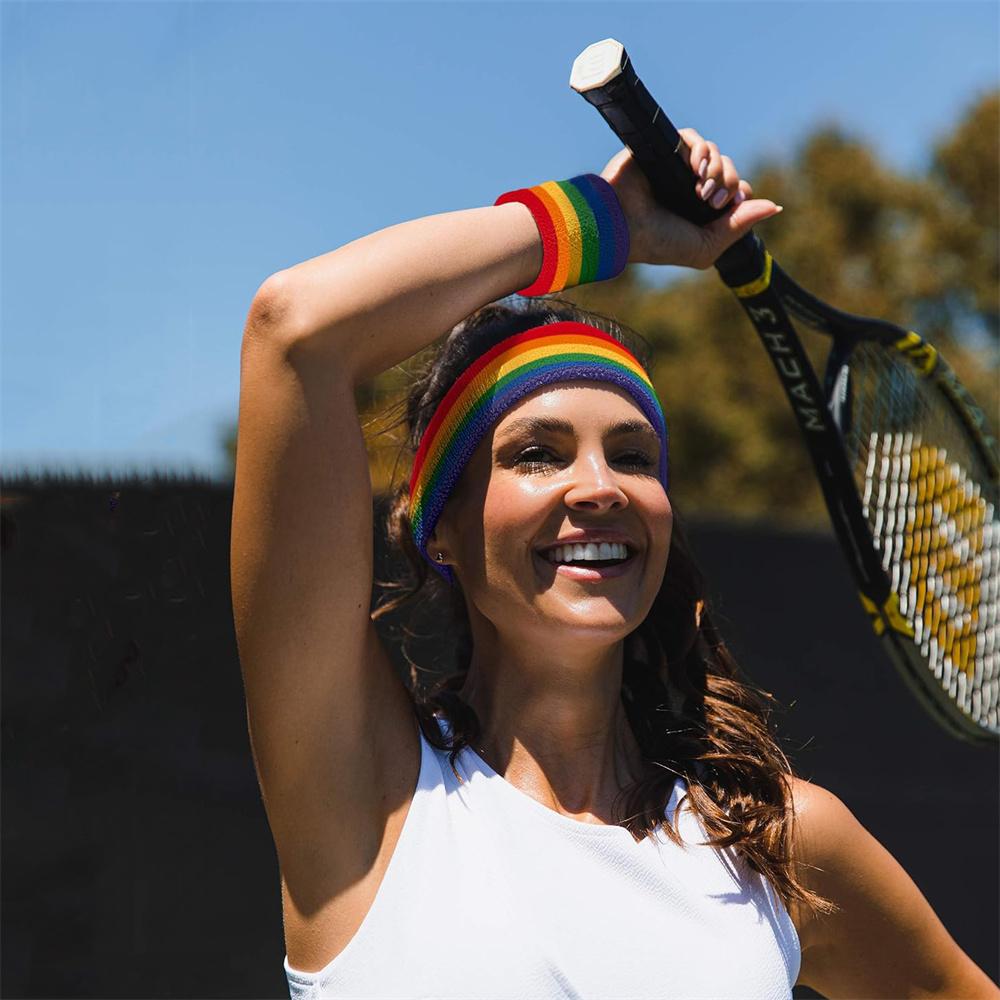 Colorful Sports Sweatband Set – 1 Headband + 2 Wristbands, Breathable & Sweat-Wicking, Perfect for Sports & Cosplay