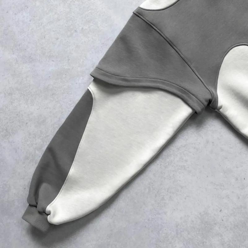 Y2K Harajuku модный дизайн нашивка ретро панк с капюшоном длинный рукав свободная уличная спортивная рубашка большого размера