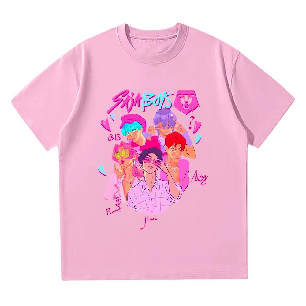 Saja Boys Boy Band T Shirt Inspired Movie Tees Unisex High Quality Cotton T-shirts Fashion Clothing Autumn and winter innerwear