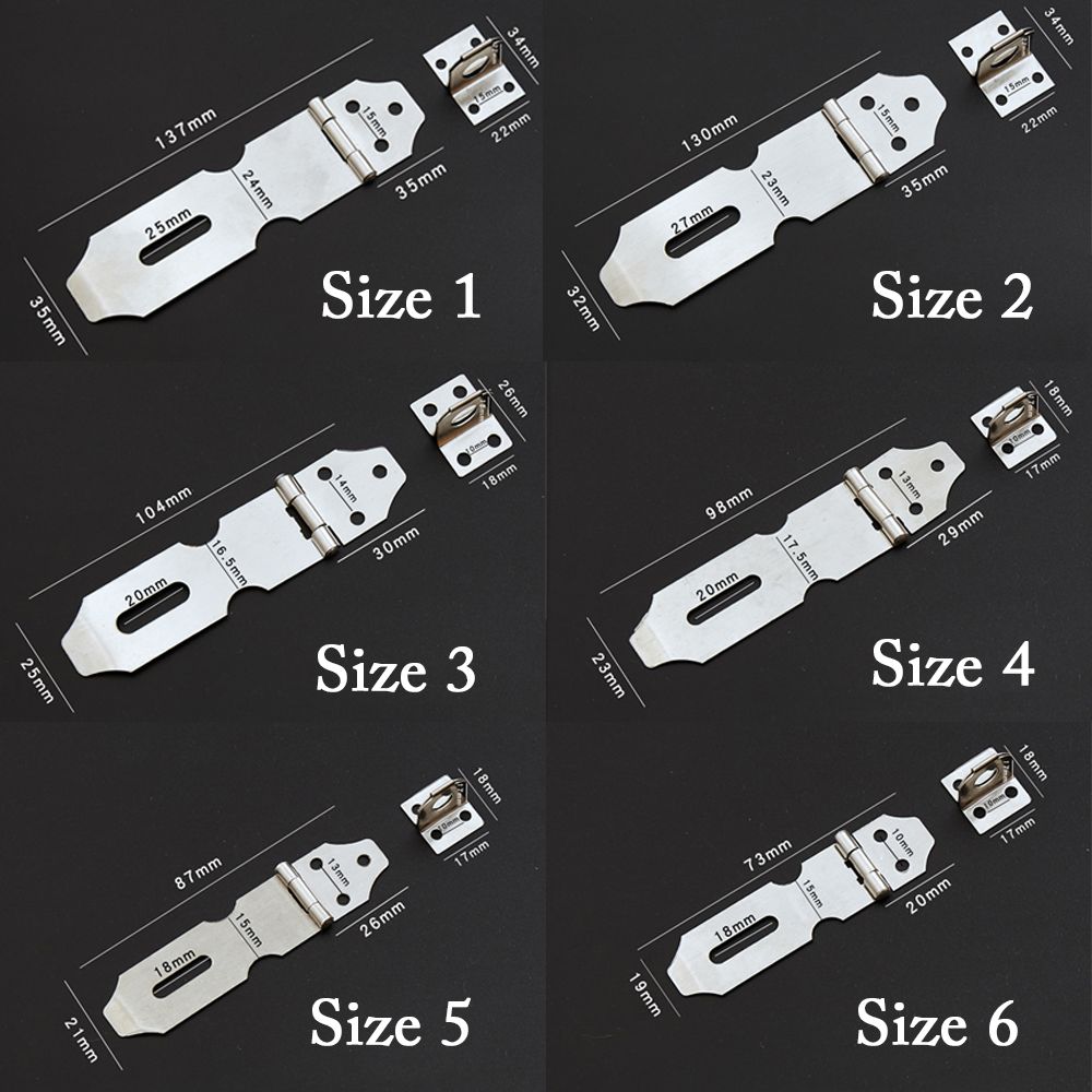 Door Window Hardware Stainless Steel Padlock Gate Hasp Lock Box Buckle