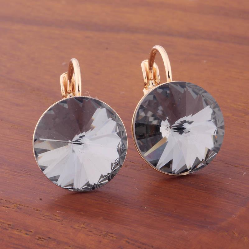 14 мм круглые цветные серьги