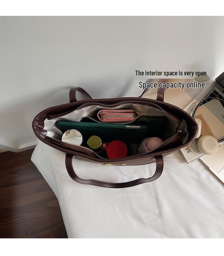 2025 Зимняя женская универсальная сумка-тоут через плечо большой вместимости - Высококлассный, простой дизайн для поездок на работу