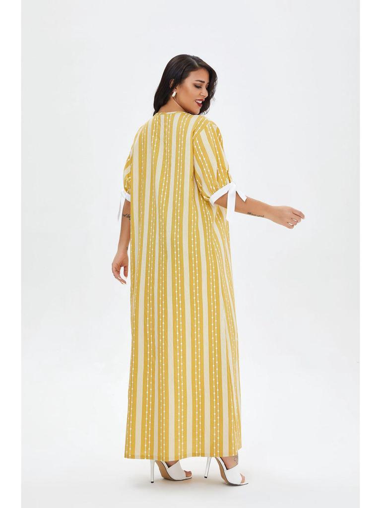 Women's Casual Summer Dress Pajamas - Ethnic Arabic Robe