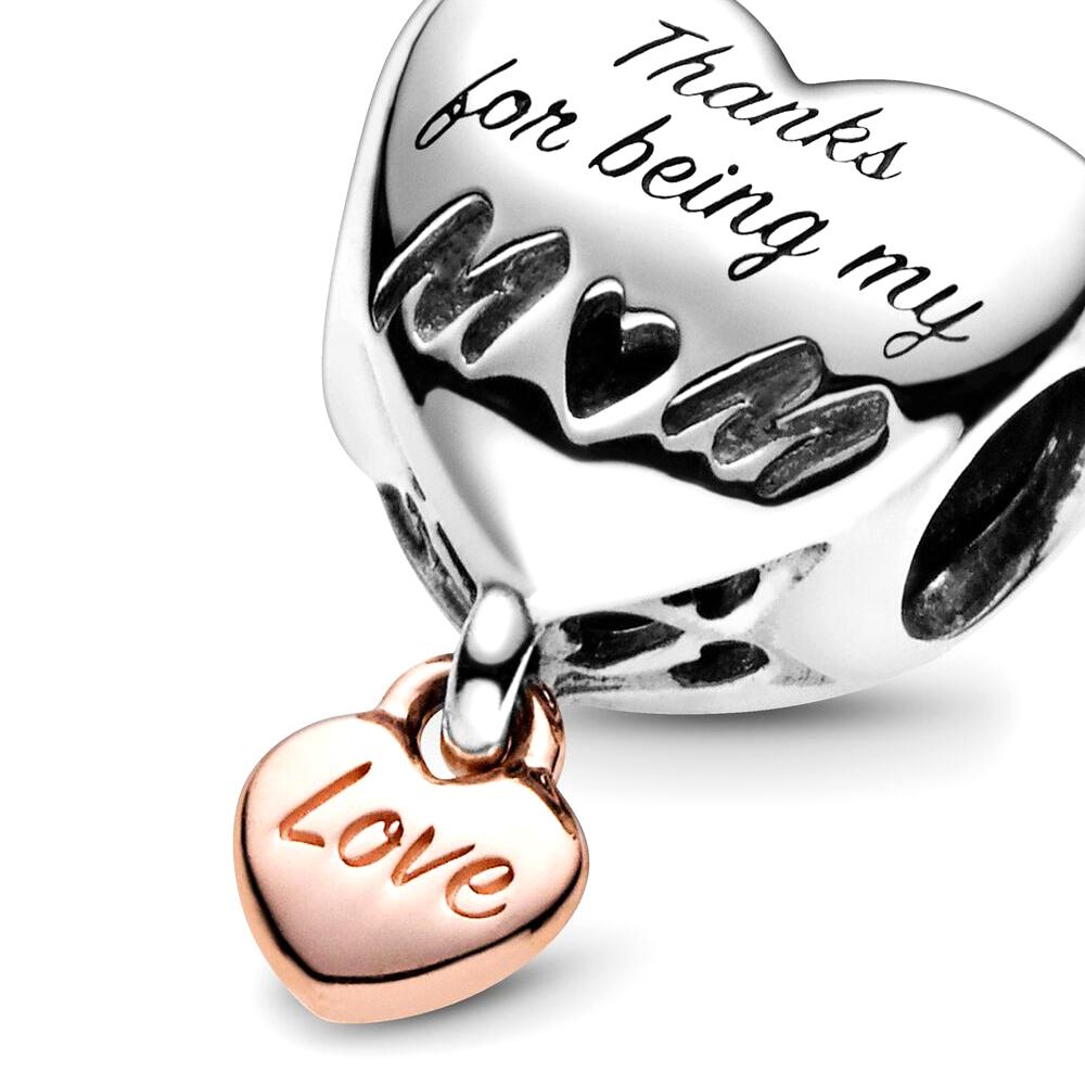 S925 Серебряный Подвеска в форме сердца и мамы с подвеской подходит для оригинального браслета DIY для женщин, подарки на день рождения, банкет