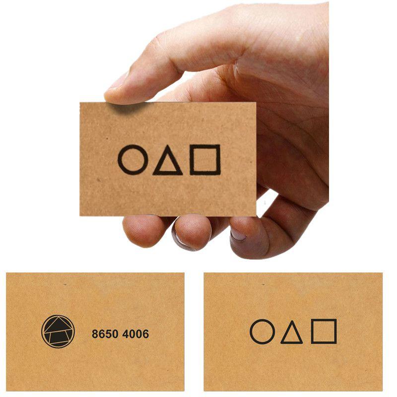 Набор культовых пригласительных карточек «Игра в кальмара» для фанатов с символами квадрат, треугольник, круг