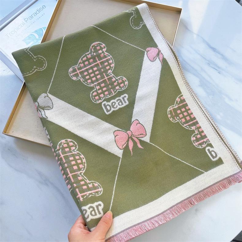 2024 Autumn/Winter New Imitation Cashmere Exterior Warm Office Versatile Extended Thick Scarf Air Conditioning Room Shawl for Women