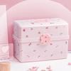 3-слойная коробка для хранения заколок Милая шкатулка для украшений для девочек Коробка для хранения детских аксессуаров для волос Кейс для головных уборов маленькой девочки