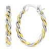 925 Silver Earrings Golden Round Circle Hoop Earrings For Woman Female Fashion Wedding Engagement Jewelry