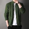 Autumn Rhombus Men's Cardigan Thick Knitted Jacket Young and Middle-aged Men's Sweater Jacket