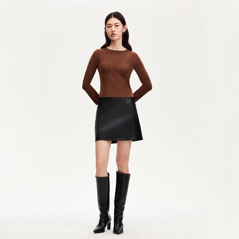 VEROMODA Women's 3D Bow Crochet Slim-Fit Knit Top