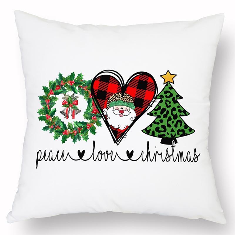 Новая Рождественская Льняная Наволочка с Принтом Домашний Диван Гостиная Праздничная Грязеотталкивающая Подушка