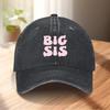 Розовая Бейсболка с Буквой 'Big Sis' Регулируемая Полиэстер Повседневная Уличная Дорожная Головной Убор