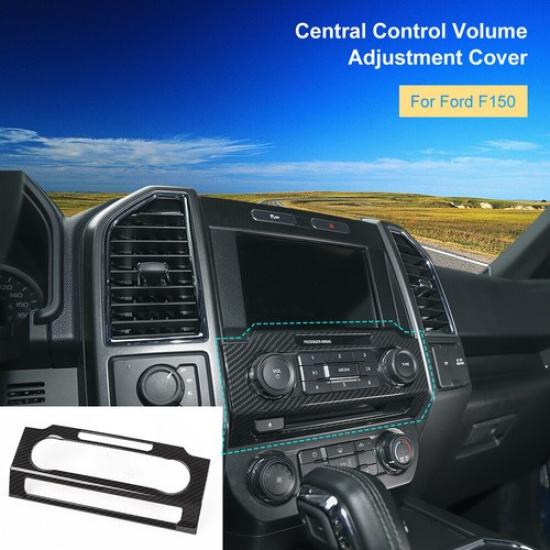 Carbon Fiber Volume Adjustment Panel Cover Trim Radio Bezel For Ford F150 2015+