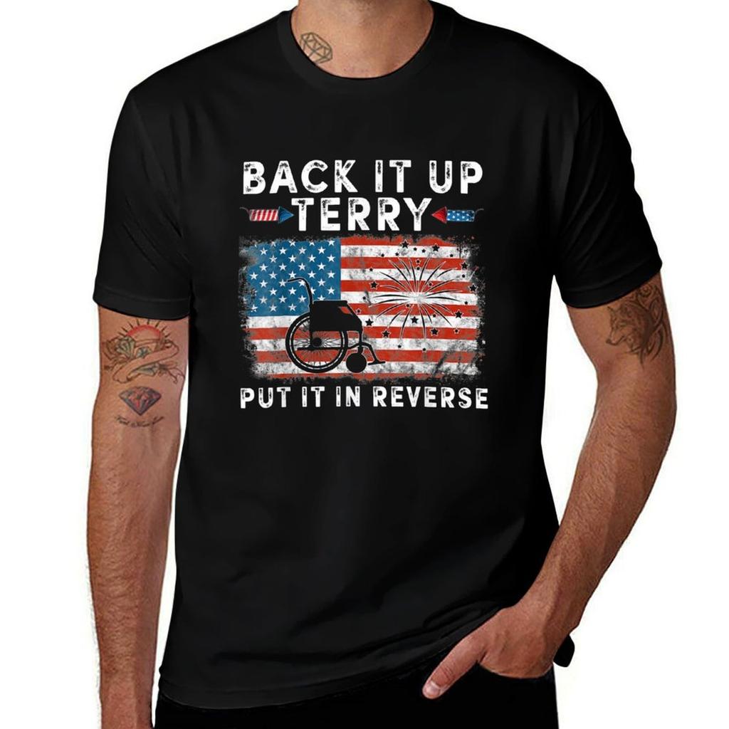 Back Up Terry Put It In Reverse Firework Funny 4th Tshirt Stylish Print Short Sleeve Tee