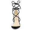 Allegra K Clear Lace-Up Sandals with Straps and Block Heels, Women's, Black, Size 23.5cm