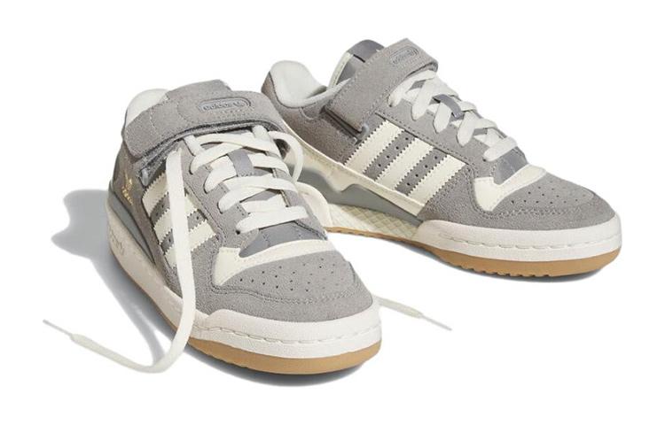 adidas Оригиналы FORUM J Кожа, Замша Устойчивые к истиранию Низкие Кеды для скейтбординга Серый Белый HQ7159