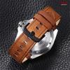 Ремешок для часов из натуральной кожи 18 мм 20 мм 22 мм 24 мм Браслет для Seiko Винтажно-коричневый ремешок из телячьей кожи Универсальный металлический ремешок с черной пряжкой
