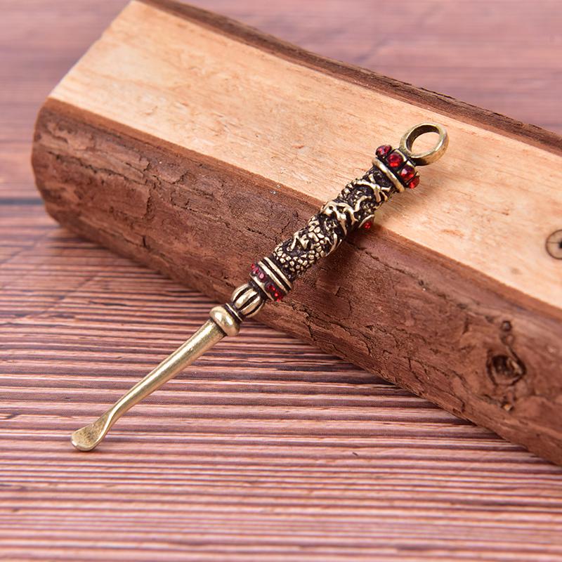 Средство для чистки ушей, латунные обнаженные женские средства для удаления ушей, крошечные брелки с ложкой, винтажные латунные