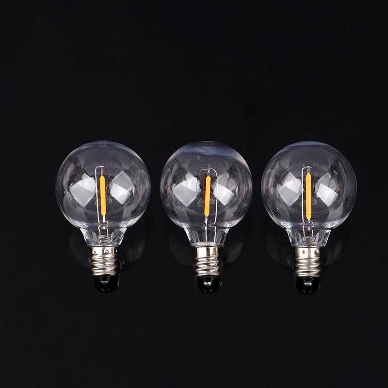 G40 лампочки E12 3 В 120 В 220 В 1 Вт стеклянные шарообразные лампочки гирлянда для внутреннего и наружного использования патио домашний садовый декор теплый белый цвет
