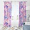 2 pcs Purple bow printed curtains, pole bag curtains, bedroom and living room, home decoration, room decoration