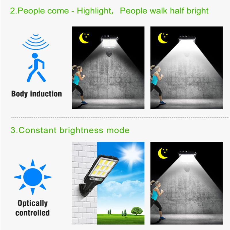 Solar Light Outdoor LED Solar Light Outside with Motion Detector IP65 Waterproof  Lighting Angle Solar Wall Light